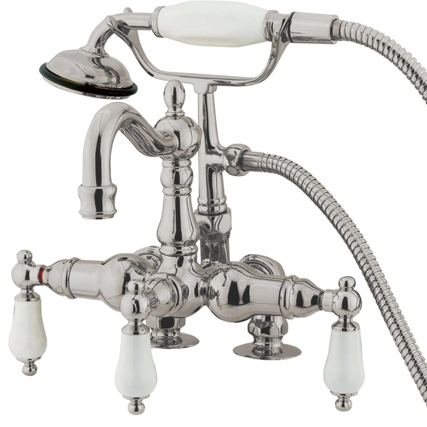 Kingston Brass CC1015T8 Vintage 3-3/8" Deck Mount Tub Filler in Satin Nickel