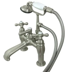 Kingston Brass CC609TX-P Vintage 7-Inch Deck Mount Tub Faucet with Hand Shower