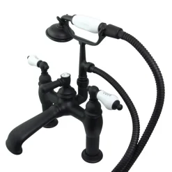 Kingston Brass CC607TX-P Vintage 7-Inch Deck Mount Tub Faucet with Hand Shower