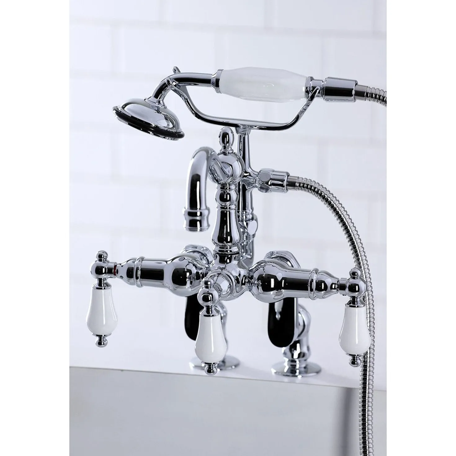 Kingston Brass CC6017TX-P Vintage Clawfoot Tub Faucet with Hand Shower