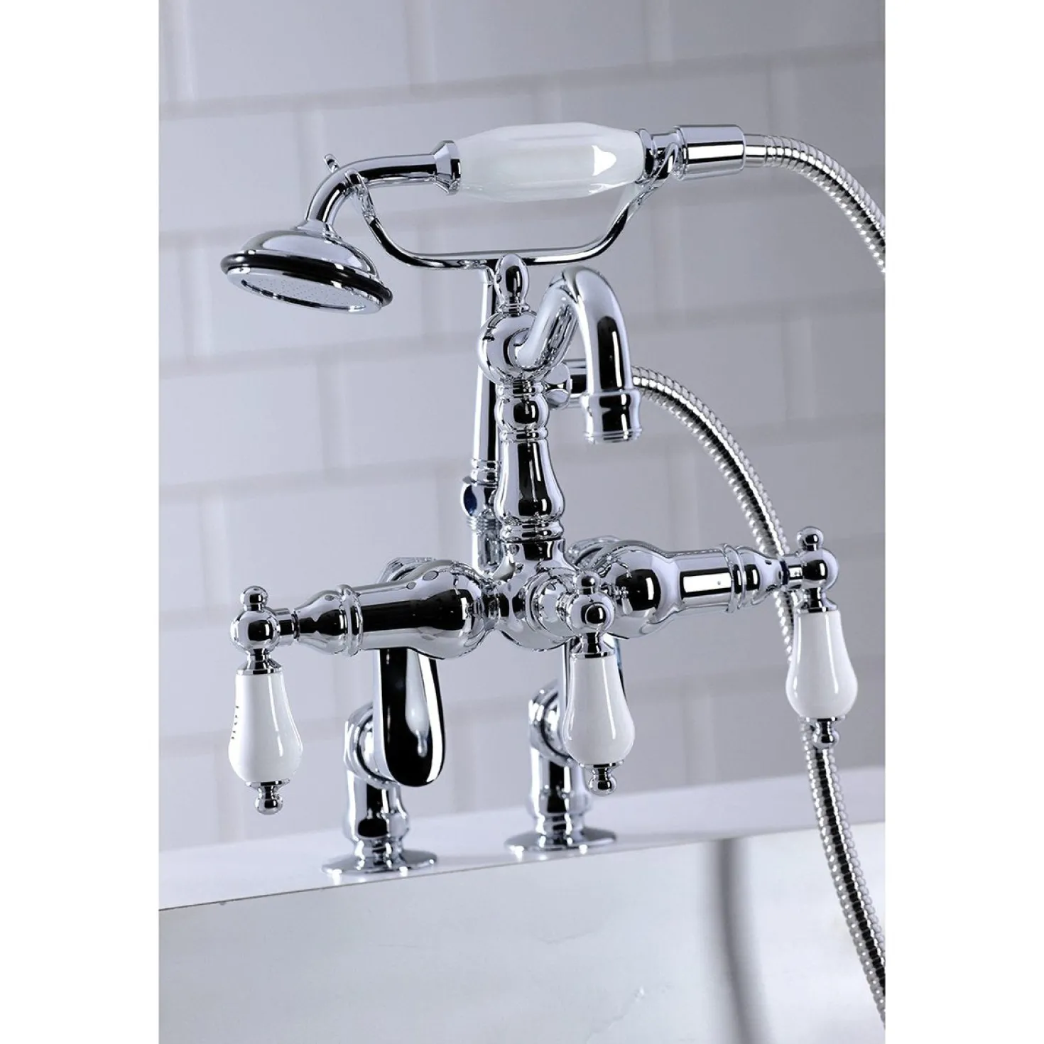 Kingston Brass CC6017TX-P Vintage Clawfoot Tub Faucet with Hand Shower