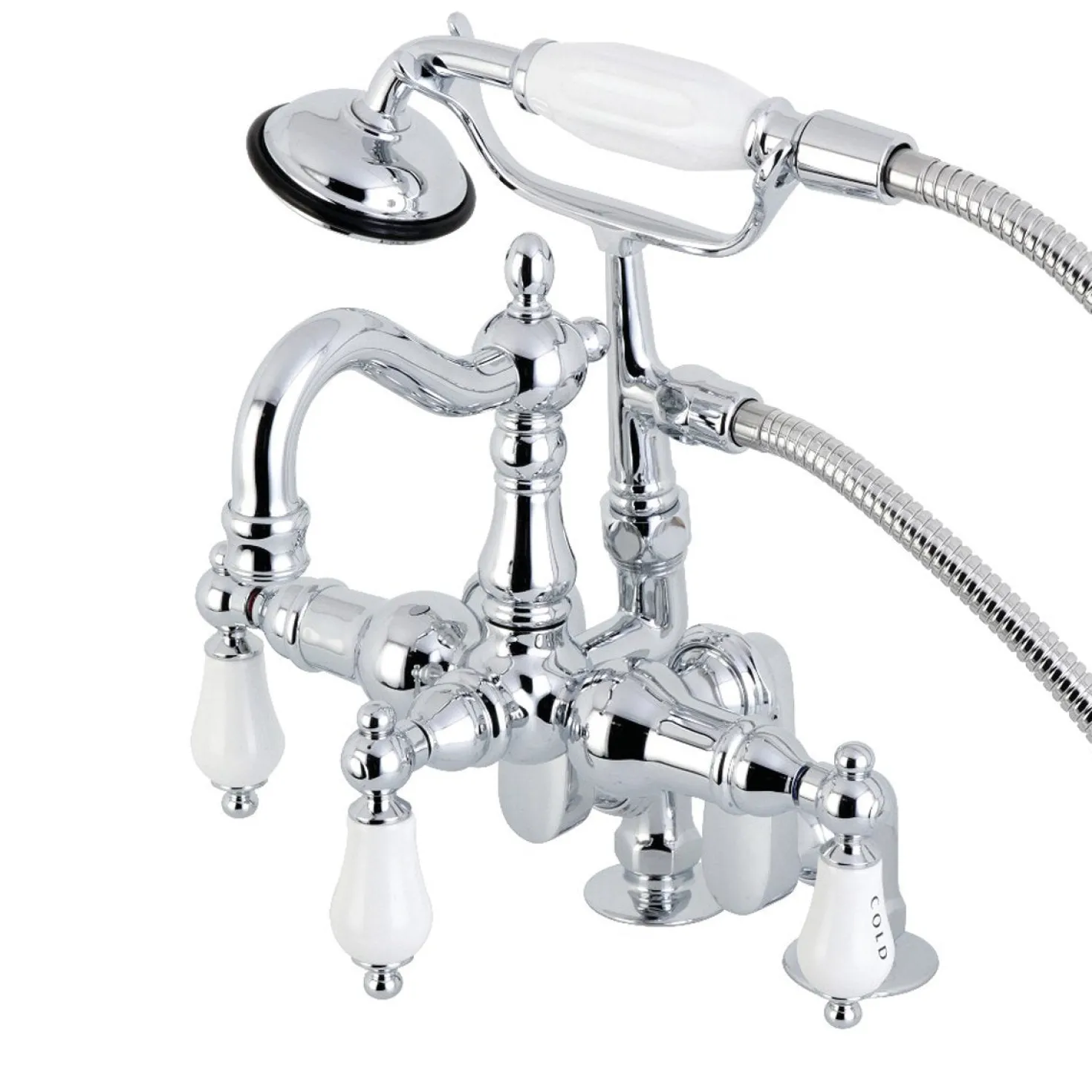 Kingston Brass CC6017TX-P Vintage Clawfoot Tub Faucet with Hand Shower