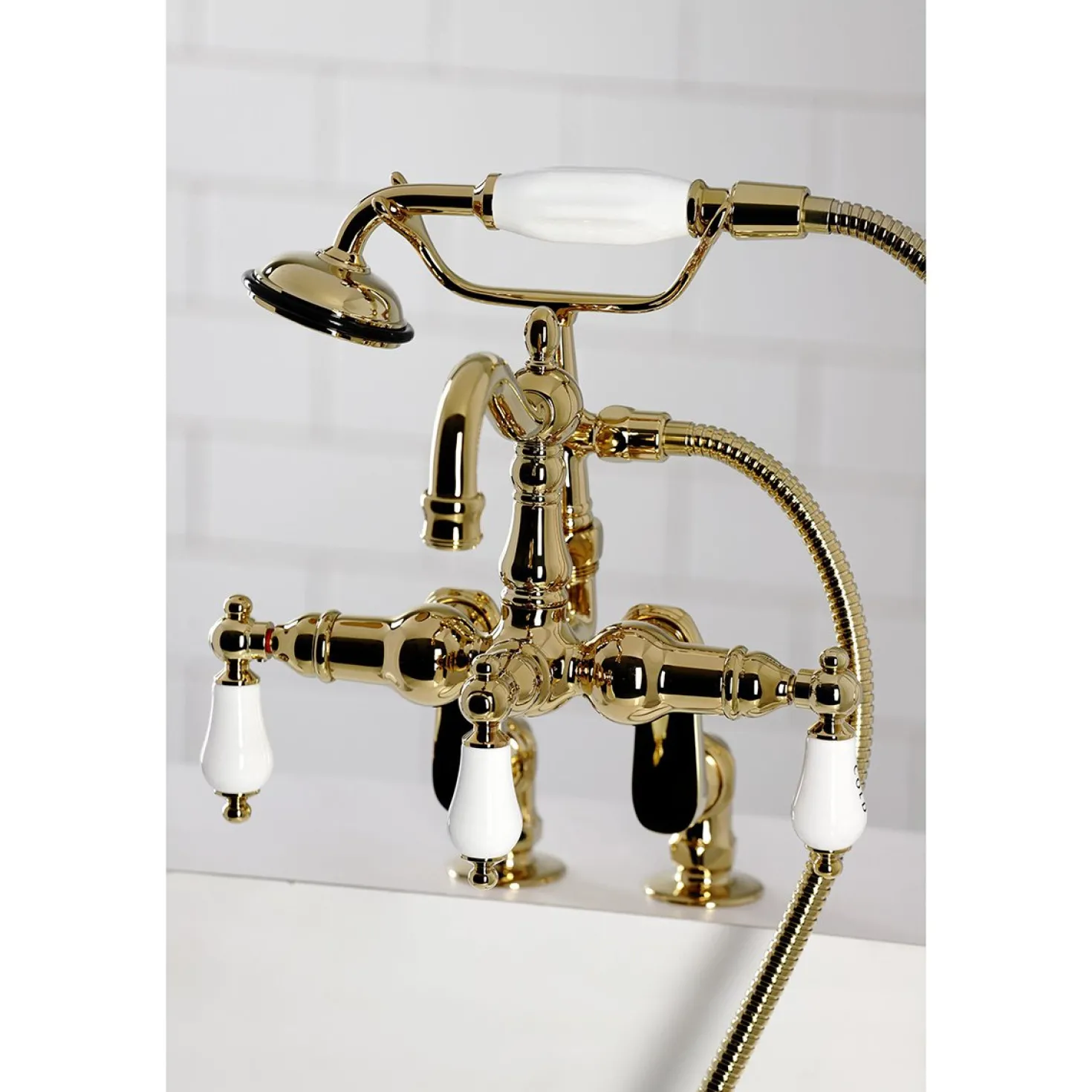 Kingston Brass CC6017TX-P Vintage Clawfoot Tub Faucet with Hand Shower