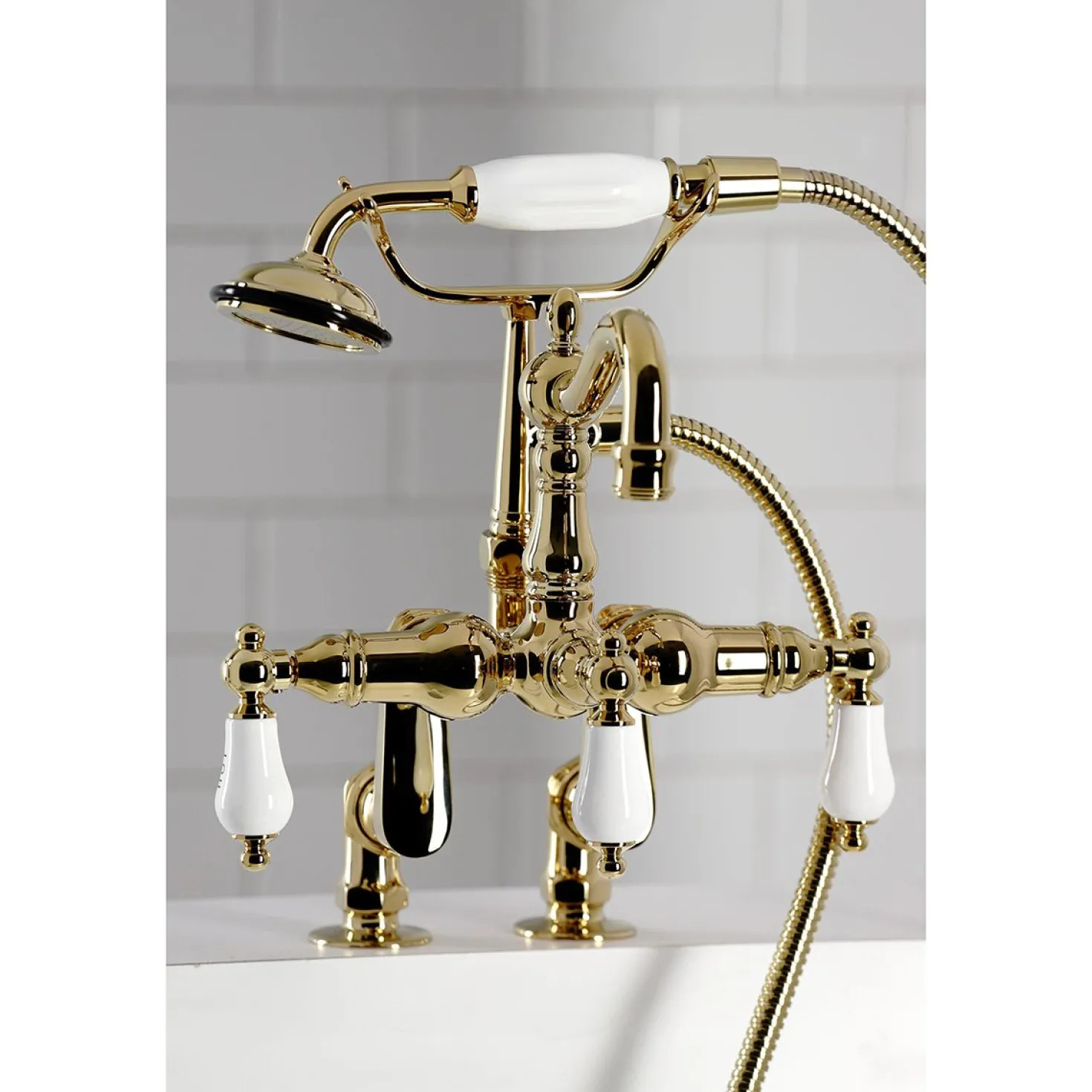Kingston Brass CC6017TX-P Vintage Clawfoot Tub Faucet with Hand Shower