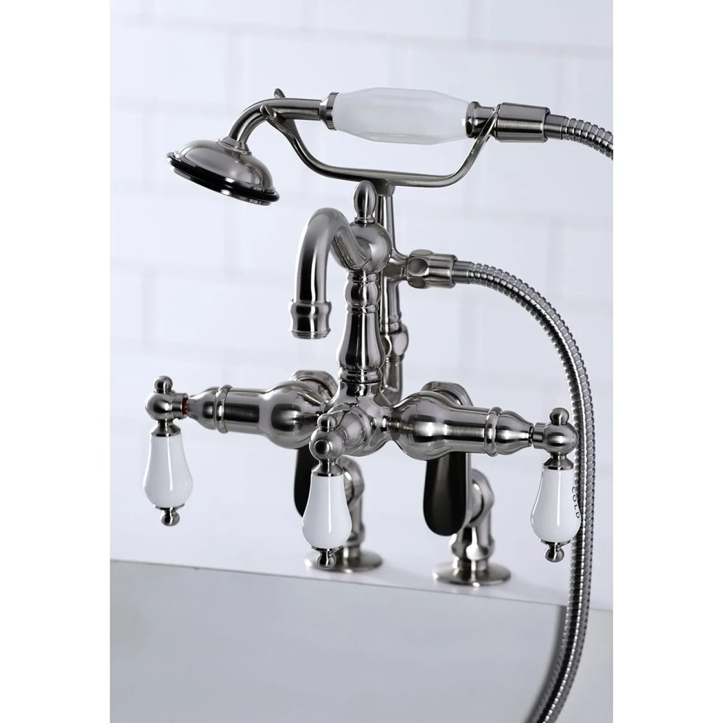 Kingston Brass CC6017TX-P Vintage Clawfoot Tub Faucet with Hand Shower