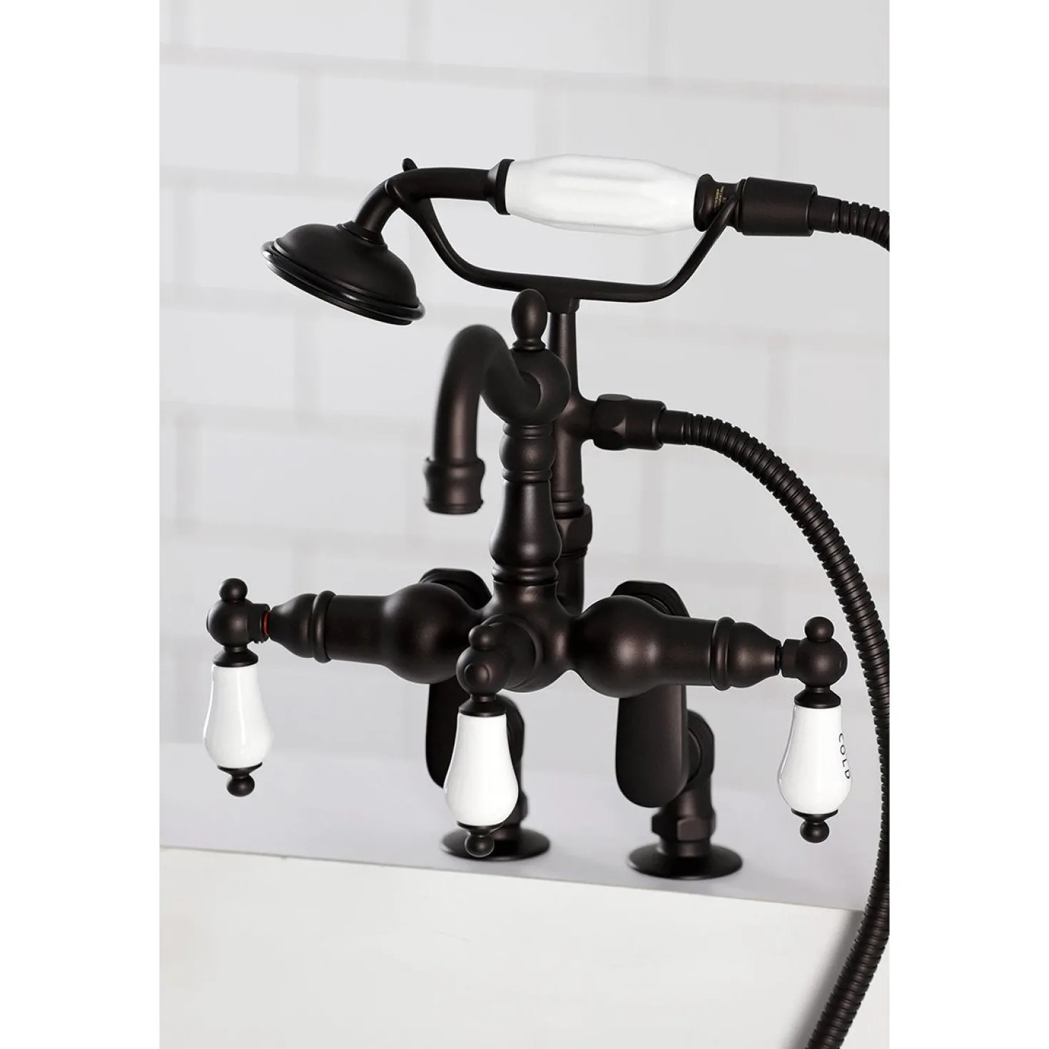Kingston Brass CC6017TX-P Vintage Clawfoot Tub Faucet with Hand Shower