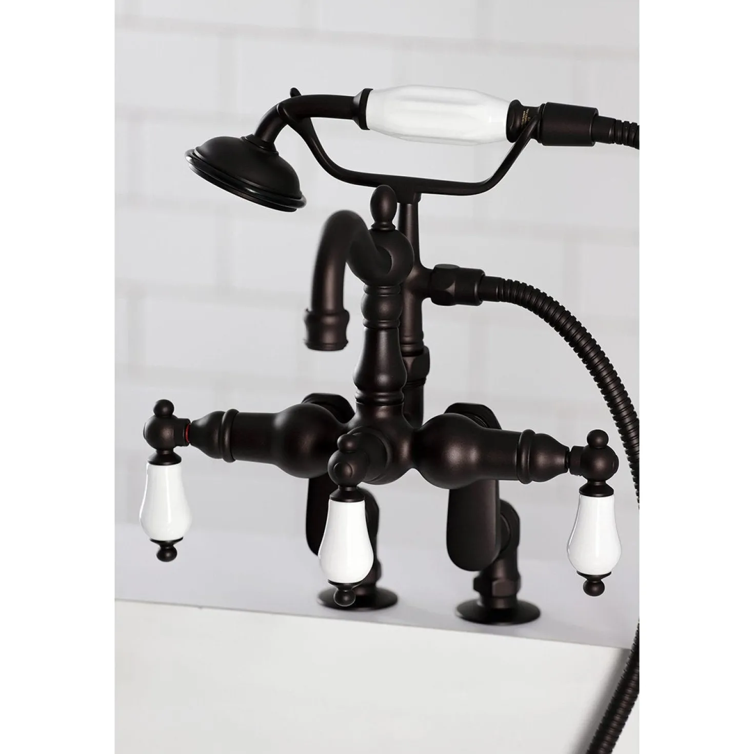 Kingston Brass CC6015TX-PVintage Clawfoot Tub Faucet with Hand Shower
