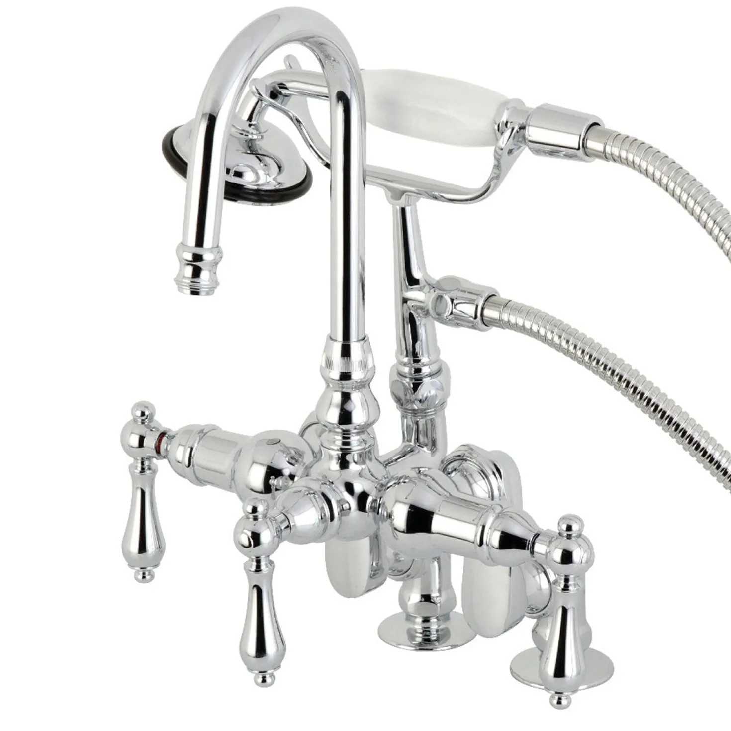 Kingston Brass CC613TX-P Vintage Clawfoot 12.5" x 10" x 8.25" Tub Faucet with Hand Shower