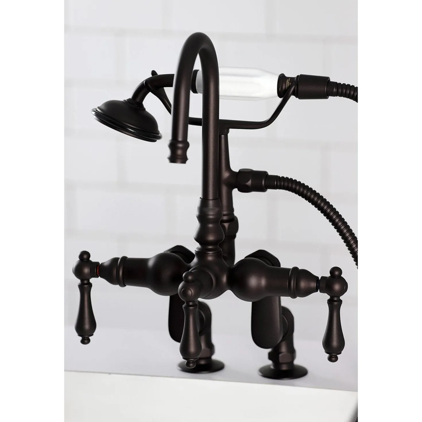 Kingston Brass CC613TX-P Vintage Clawfoot 12.5" x 10" x 8.25" Tub Faucet with Hand Shower