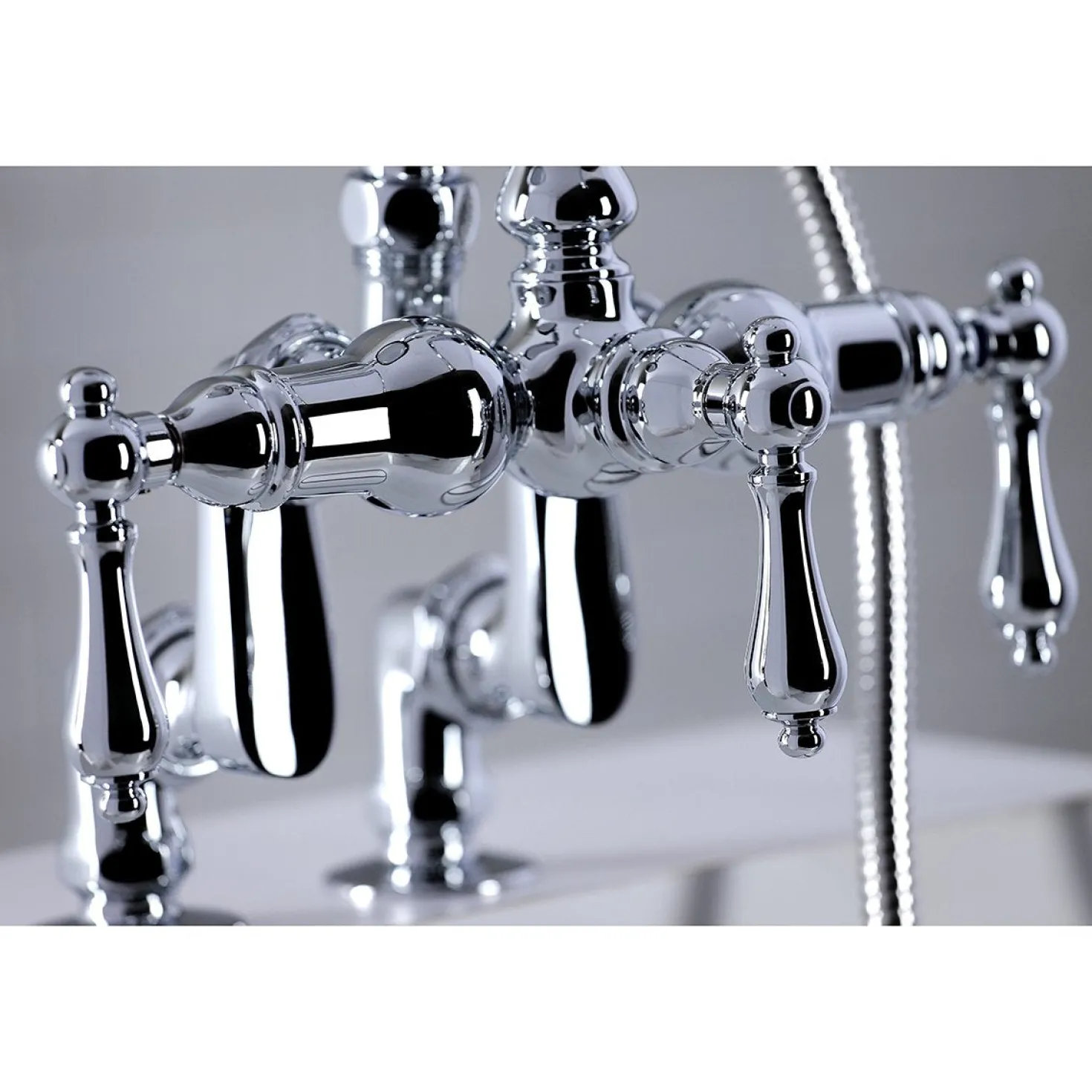 Kingston Brass CC613TX-P Vintage Clawfoot 12.5" x 10" x 8.25" Tub Faucet with Hand Shower