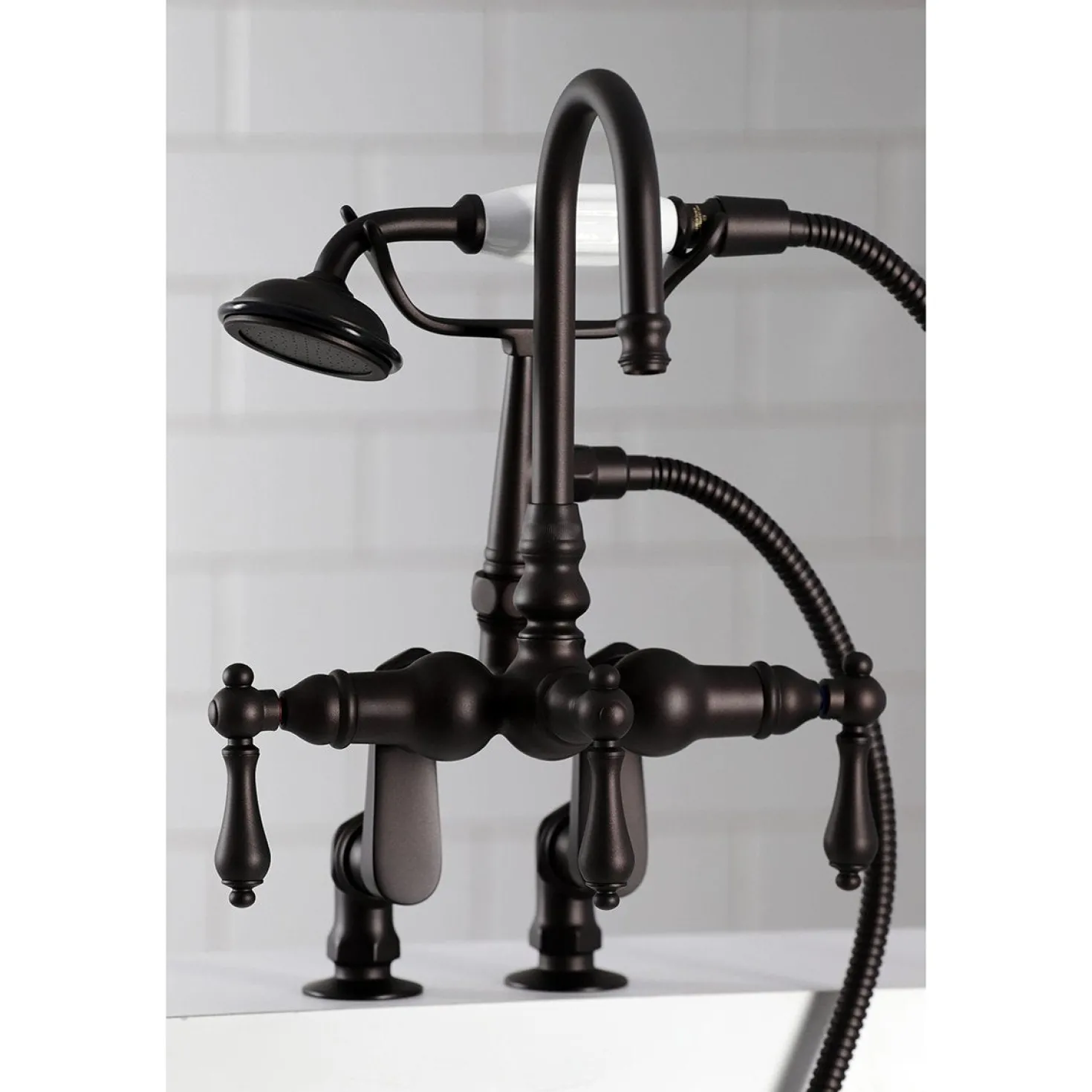 Kingston Brass CC613TX-P Vintage Clawfoot 12.5" x 10" x 8.25" Tub Faucet with Hand Shower