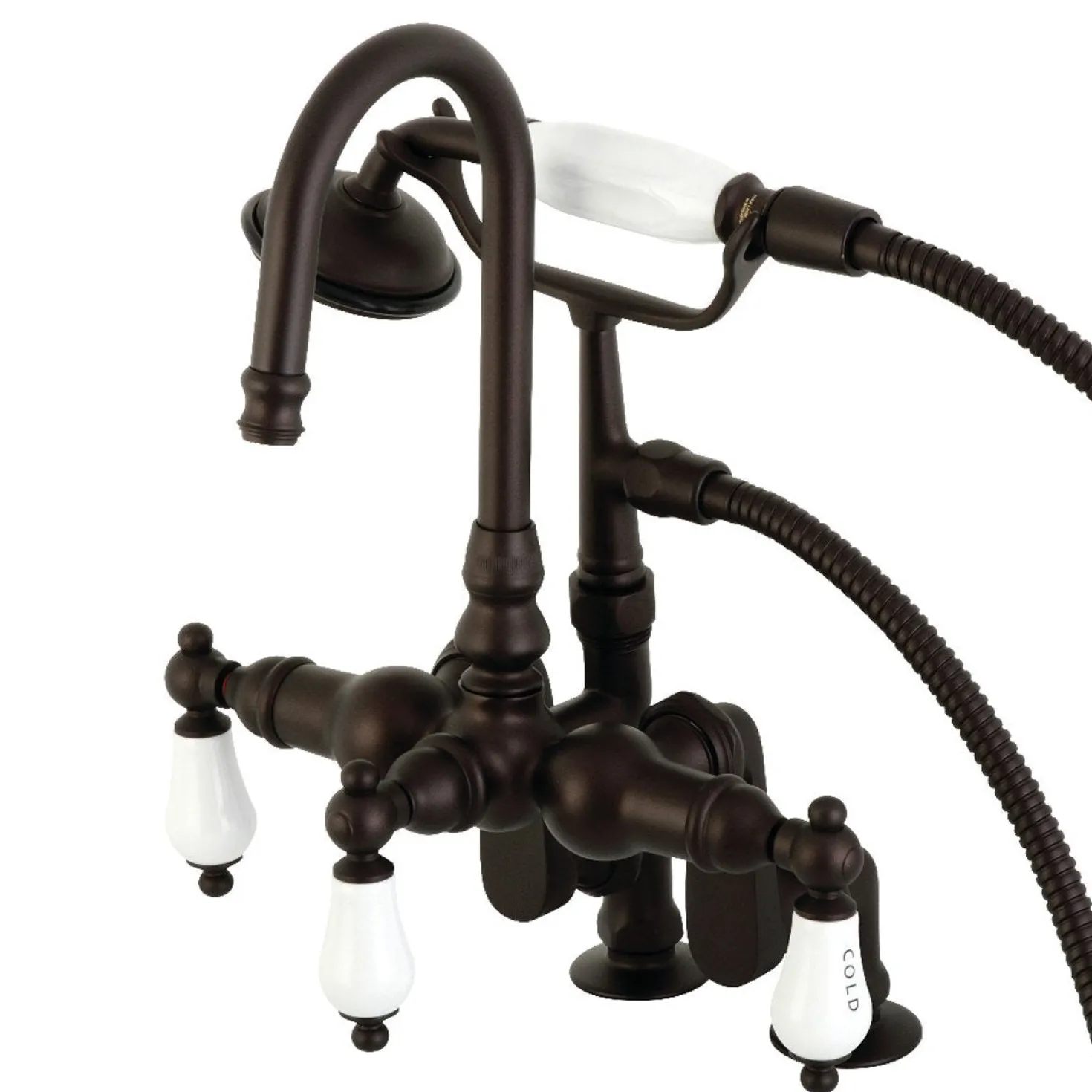 Kingston Brass CC617TX-P Vintage Clawfoot 12.5" x 10" x 8.25" Tub Faucet with Hand Shower