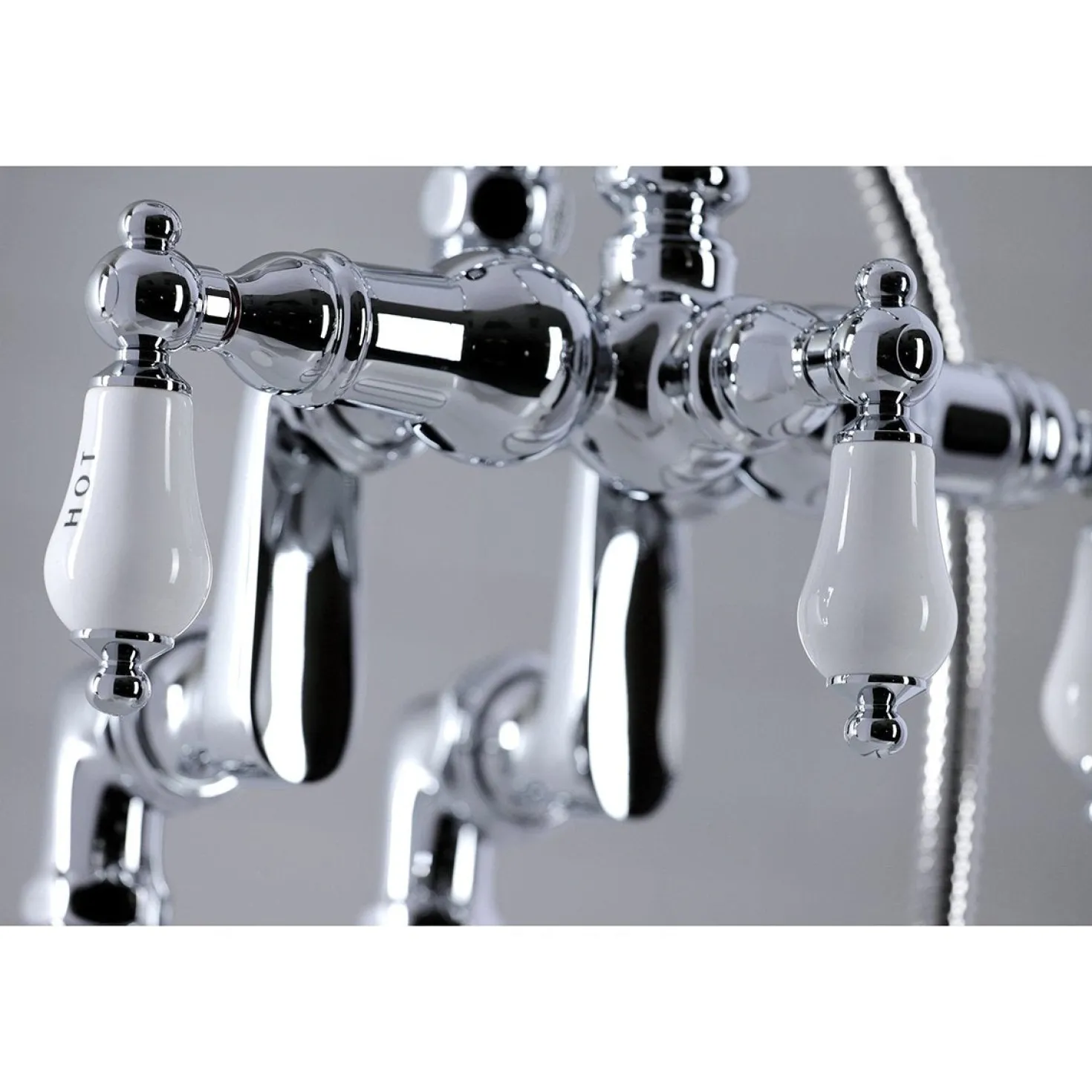 Kingston Brass CC617TX-P Vintage Clawfoot 12.5" x 10" x 8.25" Tub Faucet with Hand Shower