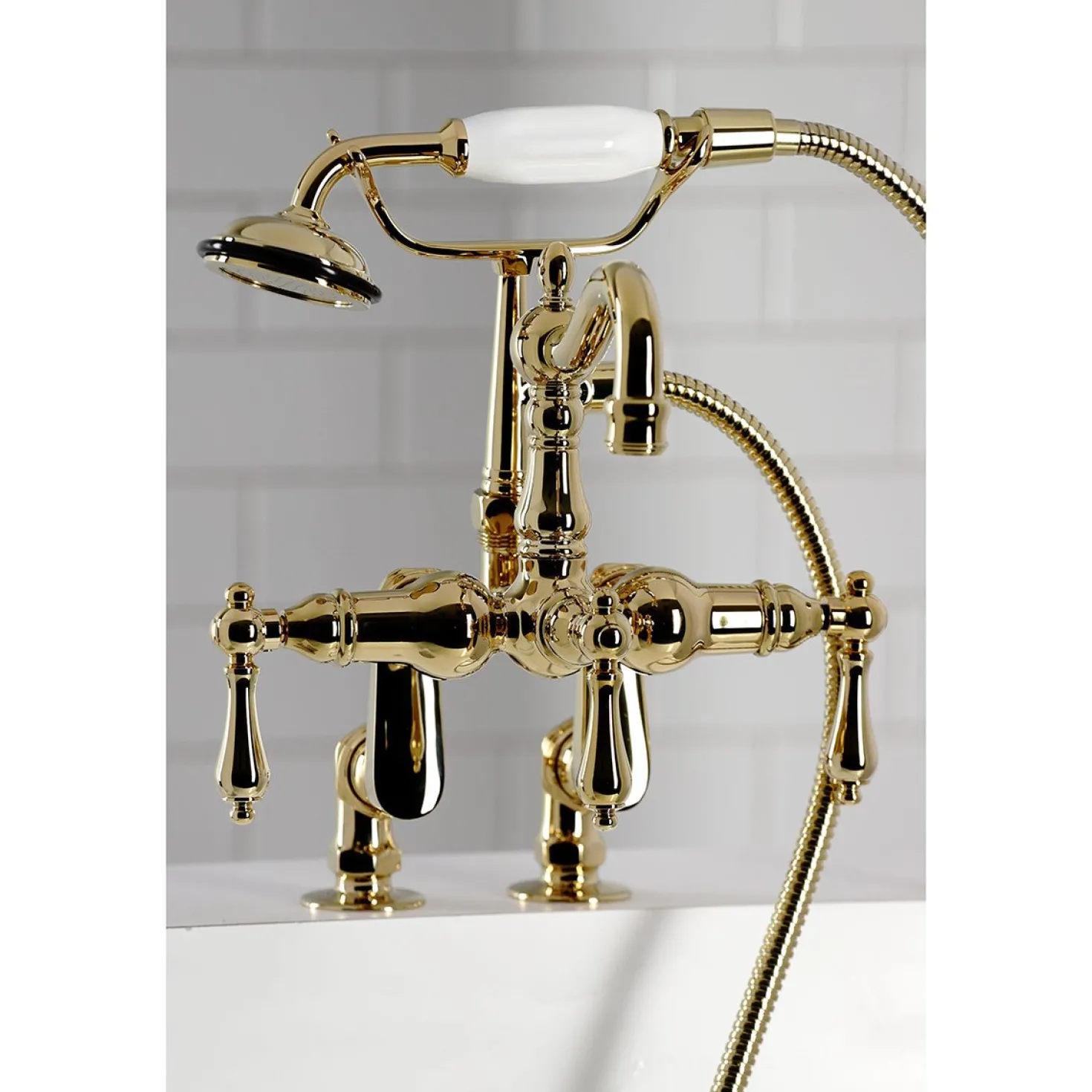 Kingston Brass CC6013TX-P Vintage Clawfoot Tub Faucet with Hand Shower