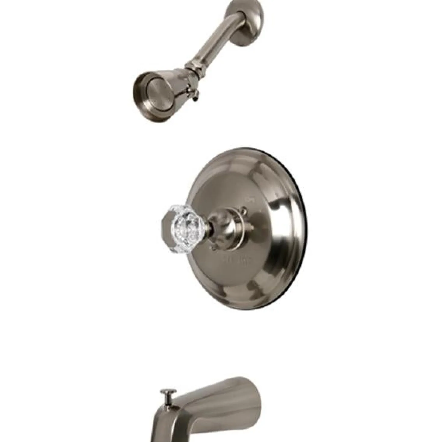 Kingston Brass Celebrity Tub and Shower Faucet with Octagonal Crystal Knob