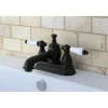 Kingston Brass 4" Centerset Lavatory Faucet with Heritage Spout and Porcelain Lever Handle