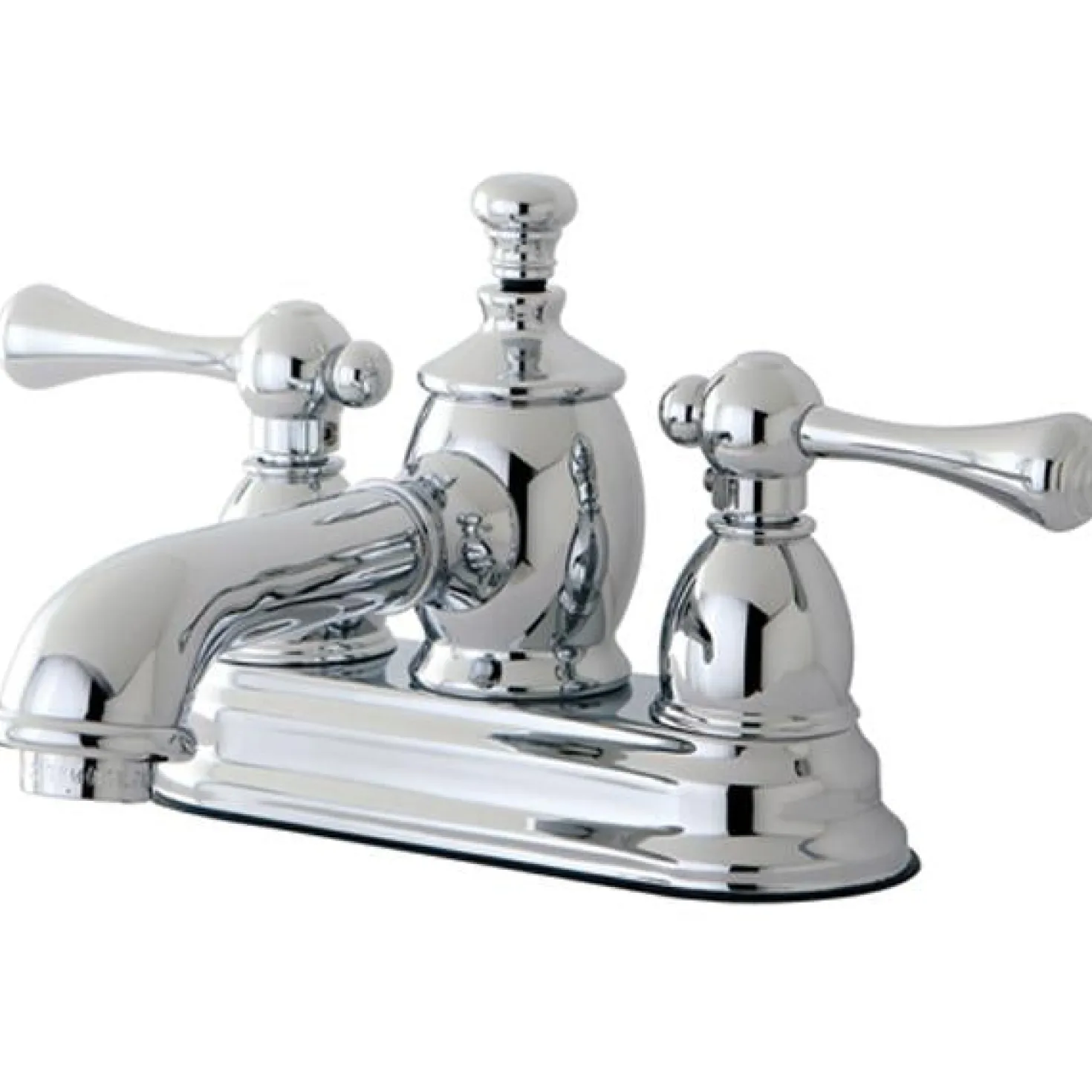 Kingston Brass 4" Centerset Lavatory Faucet with Heritage Spout and Metal Lever Handle