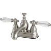 Kingston Brass 4" Centerset Three Hole Lavatory Faucet with Brass Pop-up