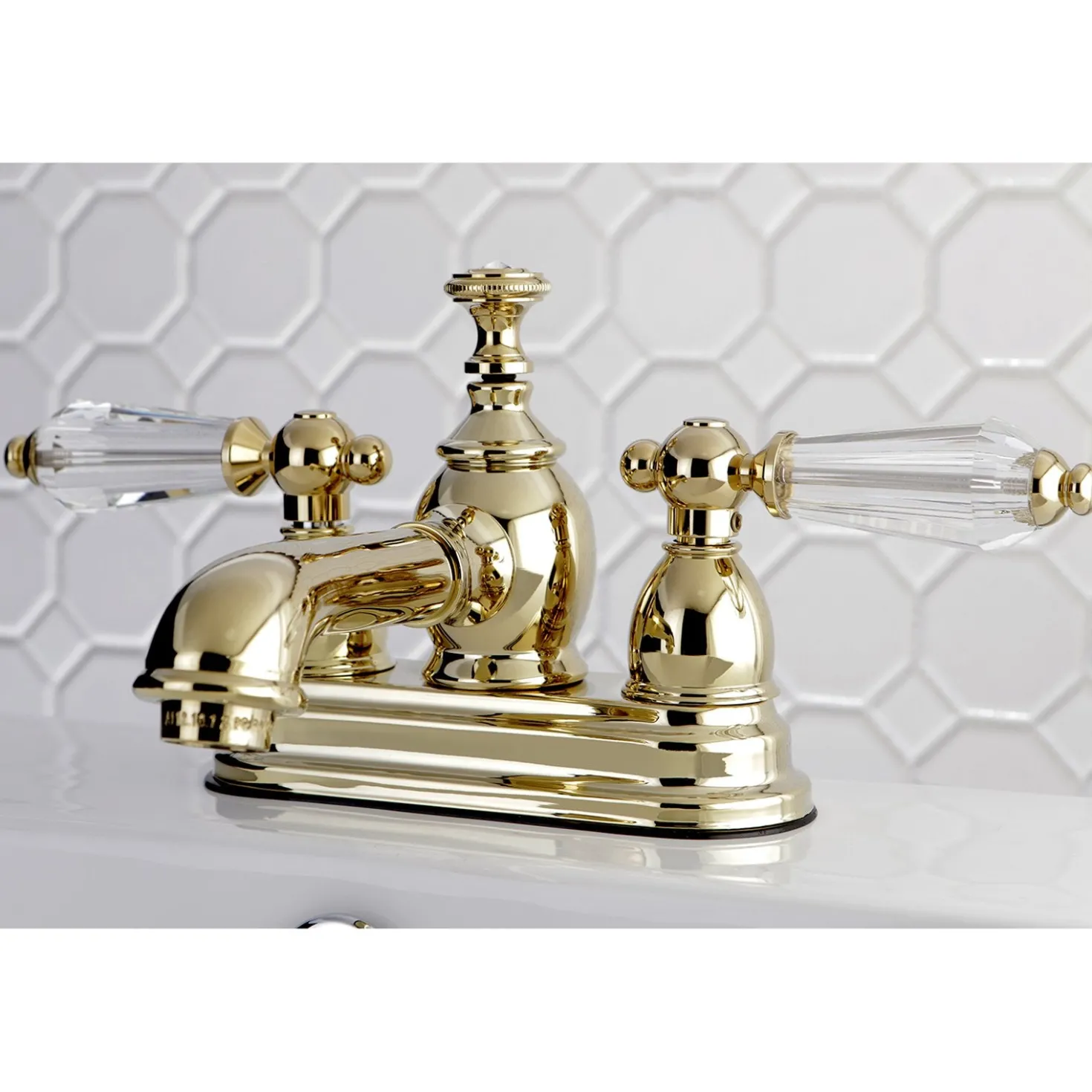 Kingston Brass 4" Centerset Three Hole Lavatory Faucet with Brass Pop-up