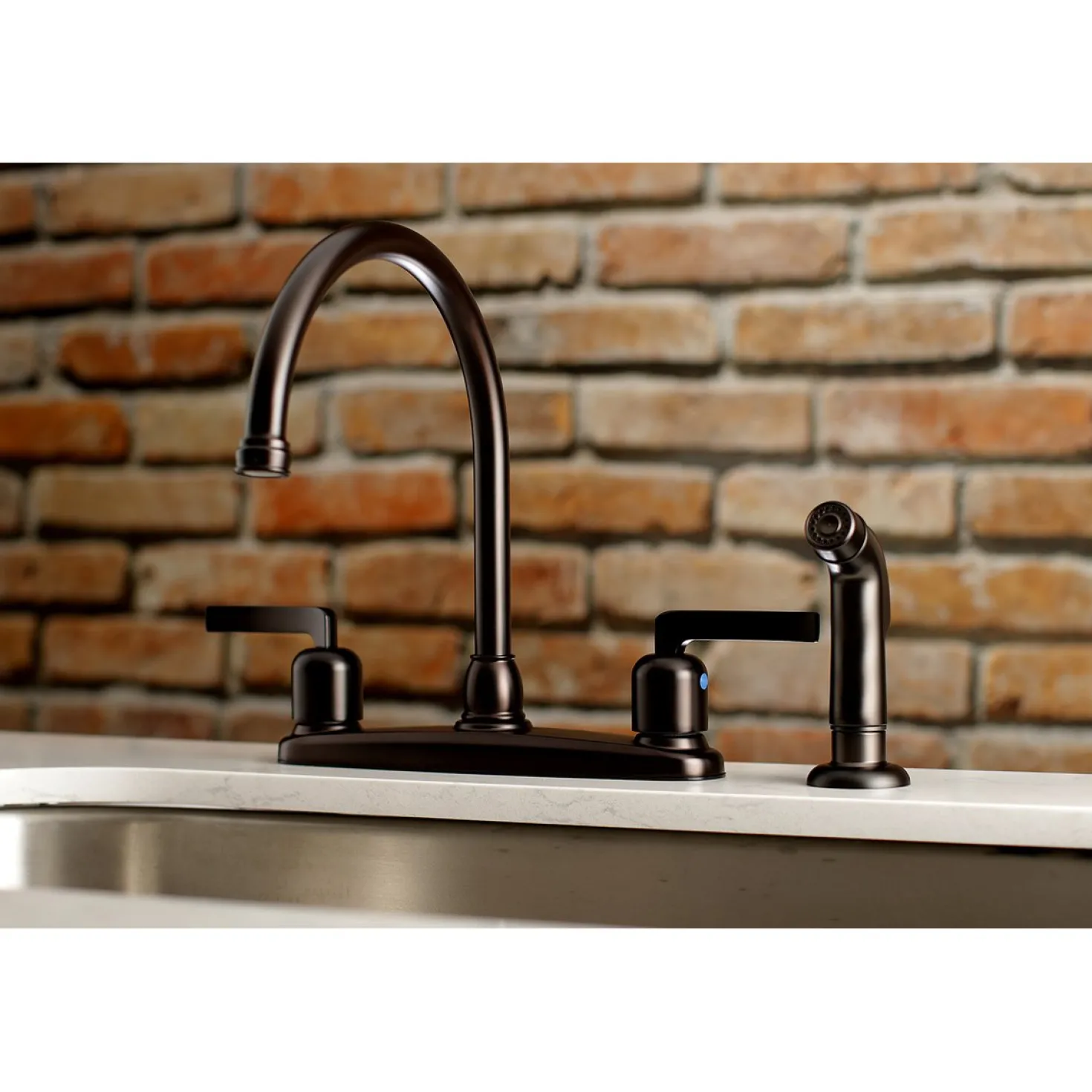 Kingston Brass Centurion Centerset 4-Hole Kitchen Faucet