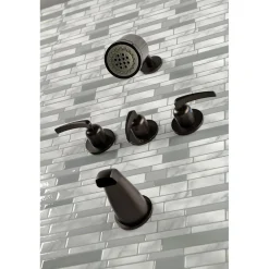 Kingston Brass Centurion Three-Handle Tub and Shower Faucet