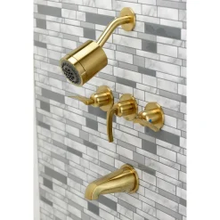 Kingston Brass Centurion Three-Handle Tub and Shower Faucet