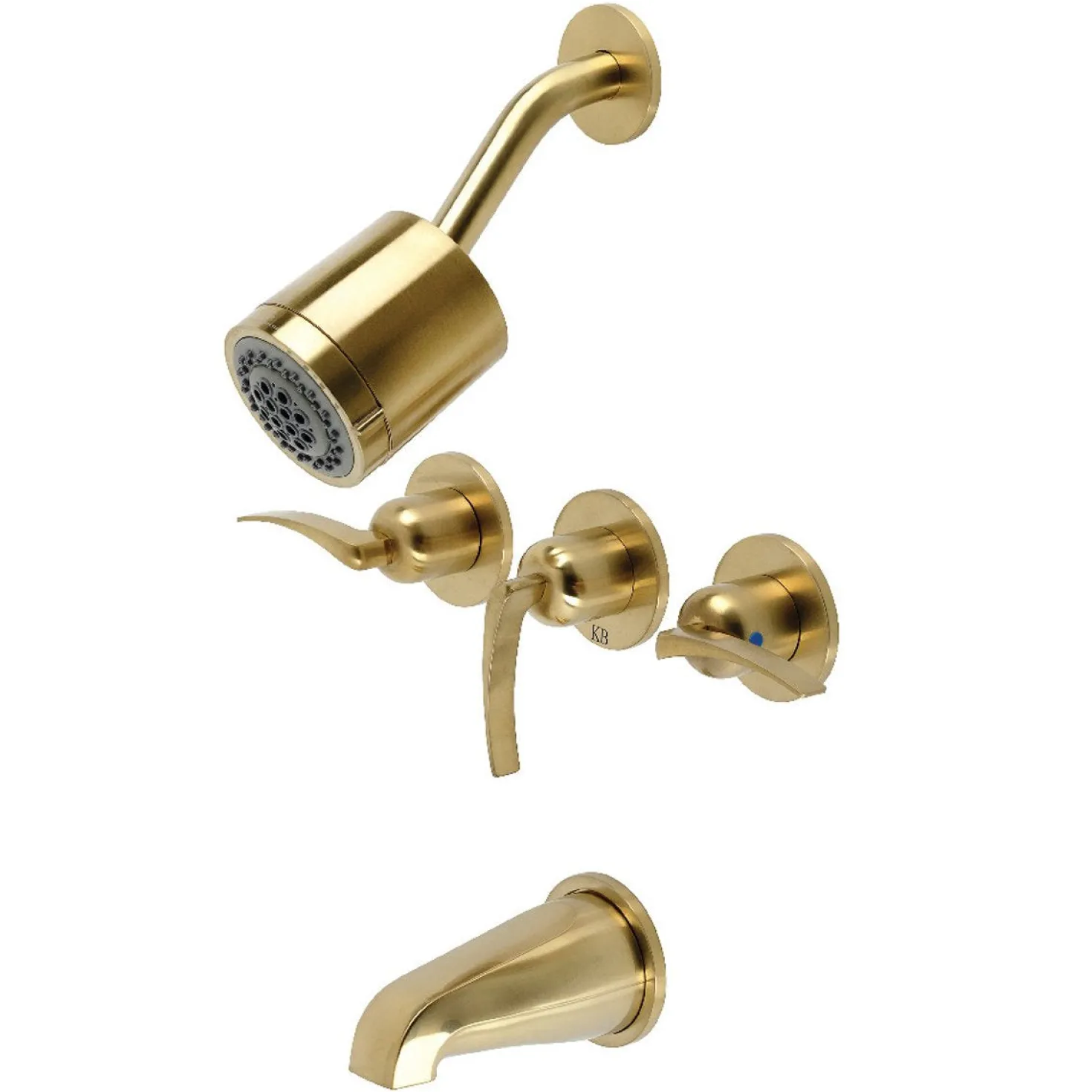 Kingston Brass Centurion Three-Handle Tub and Shower Faucet