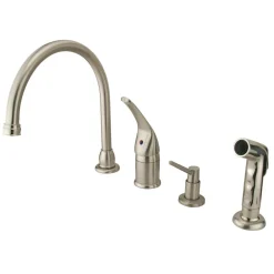 Kingston Brass Chatham Single Handle Kitchen Faucet with Soap Dispenser
