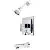Kingston Brass Claremont Single Handle Tub and Shower Faucet in Polished Chrome