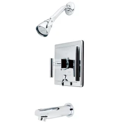 Kingston Brass Claremont Single Handle Tub and Shower Faucet in Polished Chrome