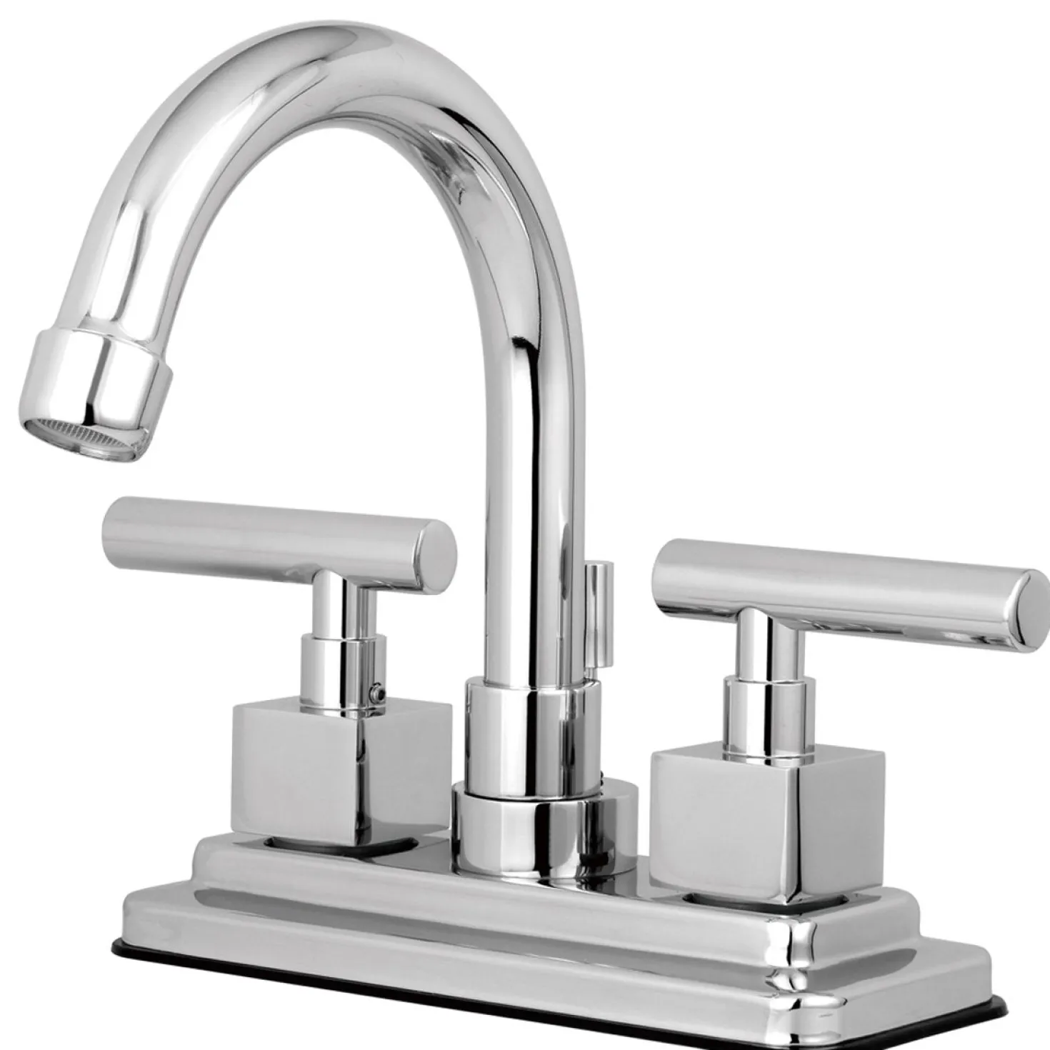 Kingston Brass Claremont Two Handle 4" Centerset Lavatory Faucet with Brass Pop-up in Polished Chrome