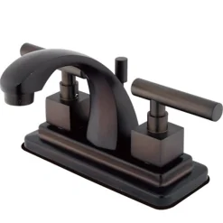 Kingston Brass Claremont Two Handle 4" Centerset Lavatory Faucet with Brass Pop-up
