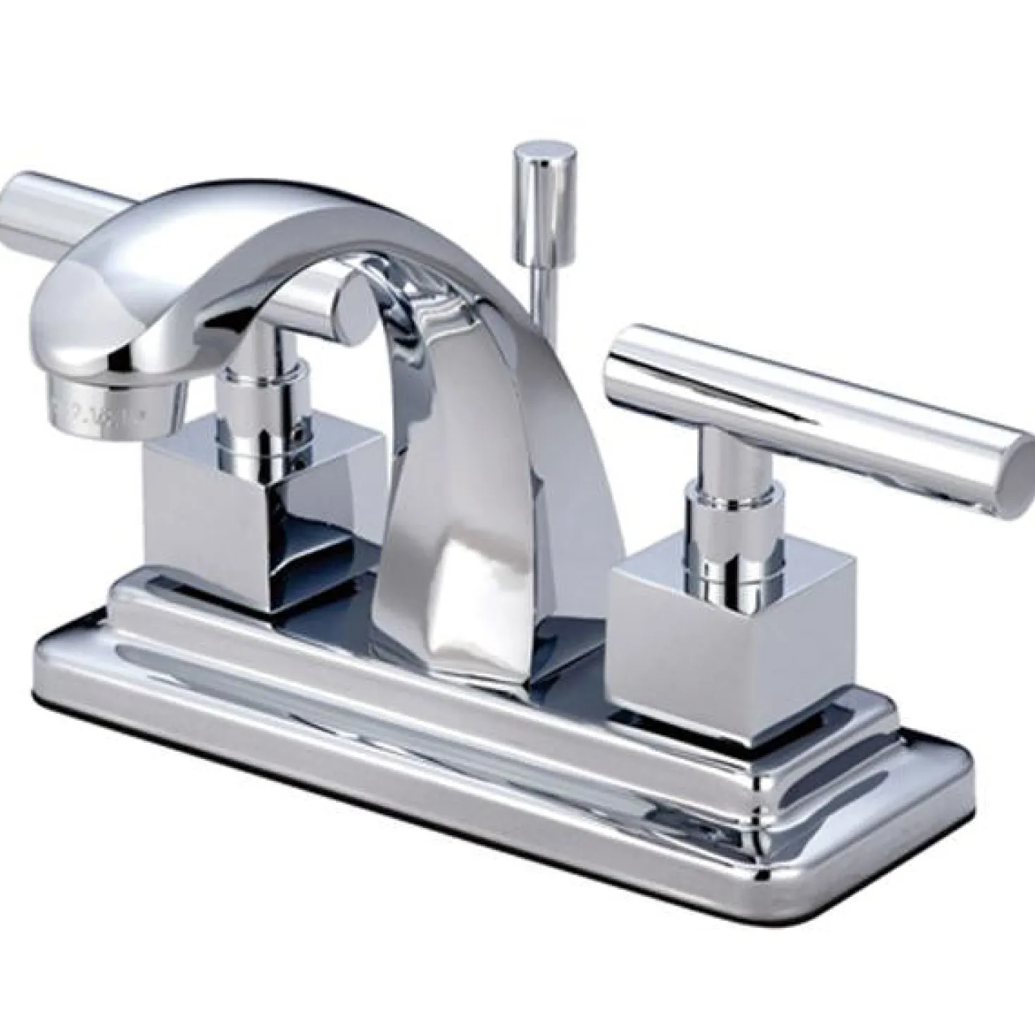 Kingston Brass Claremont Two Handle 4" Centerset Lavatory Faucet with Brass Pop-up