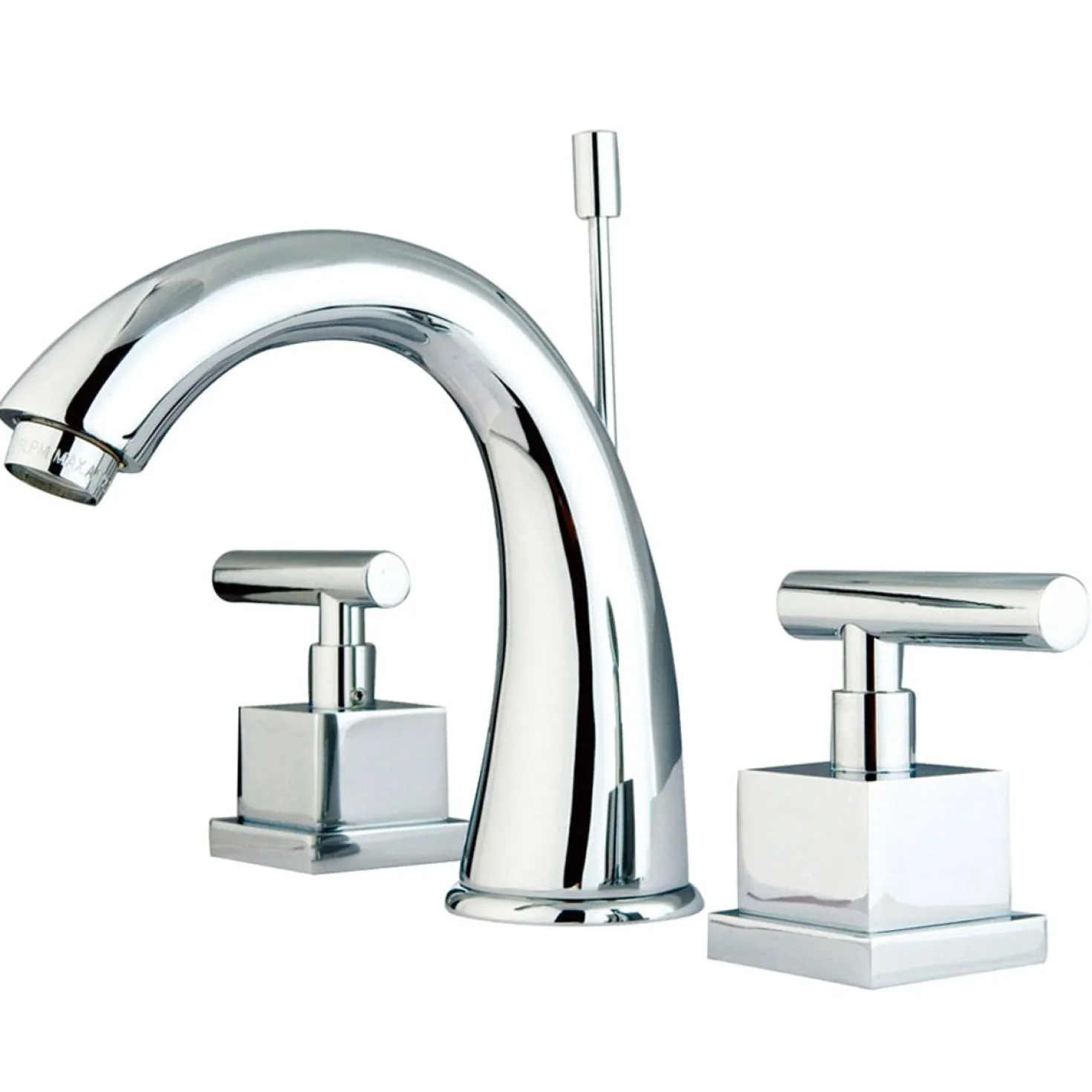 Kingston Brass Claremont Two Handle 8" to 16" Widespread Lavatory Faucet with Brass Pop-up in Polished Chrome