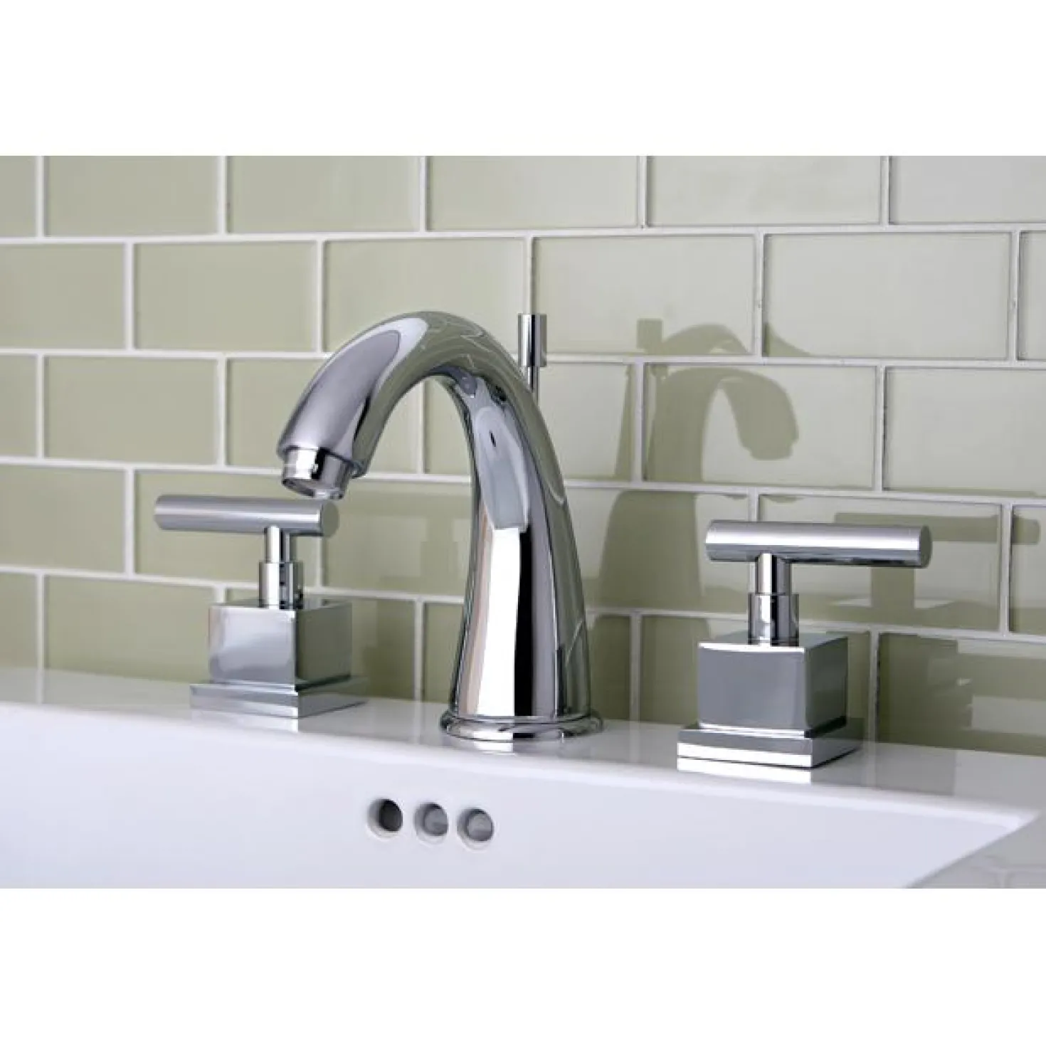 Kingston Brass Claremont Two Handle 8" to 16" Widespread Lavatory Faucet with Brass Pop-up in Polished Chrome
