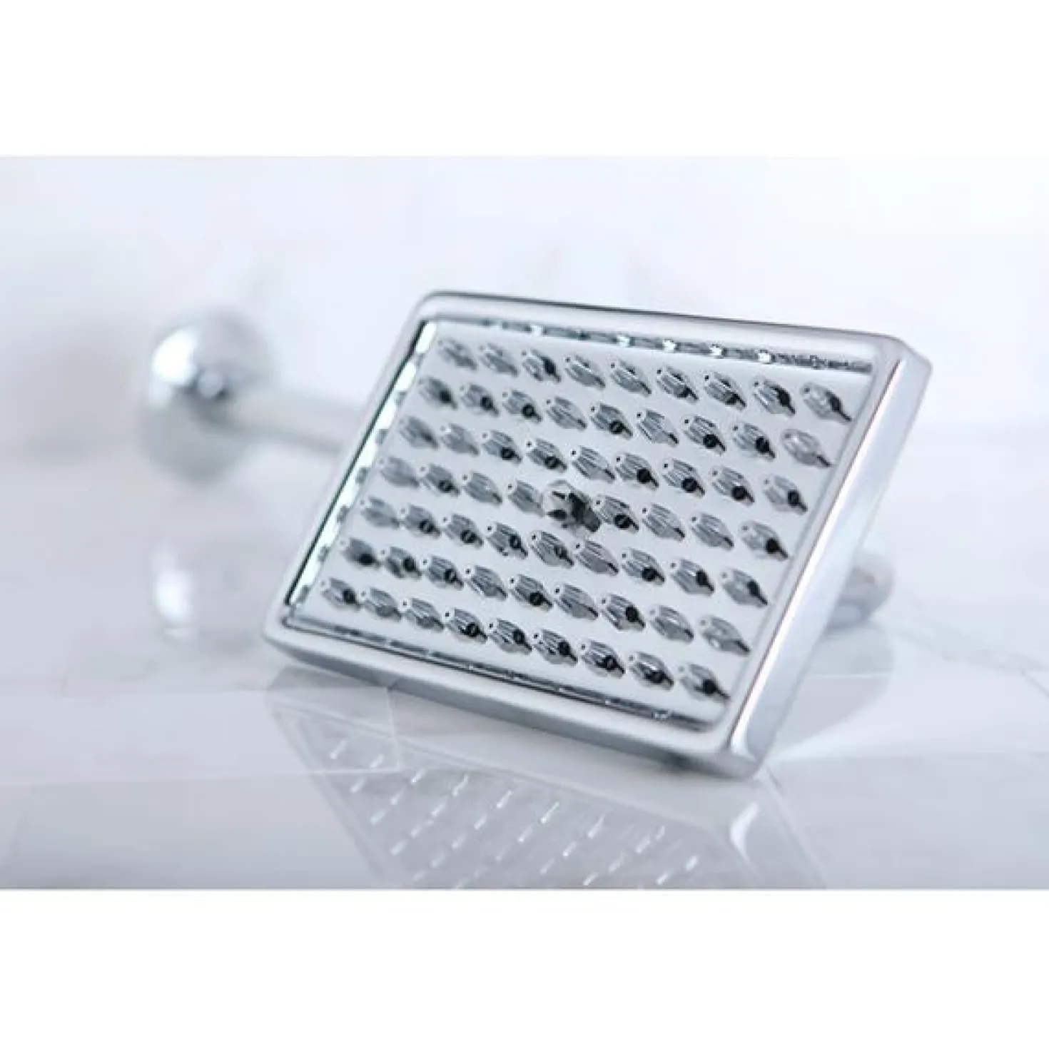 Kingston Brass Claremont 6" x 4" Square Shower Head with 12" Shower Arm in Polished Chrome