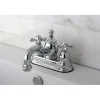 Kingston Brass Classic 4" Centerset Lavatory Faucet with Heritage Spout and Metal Cross Handle