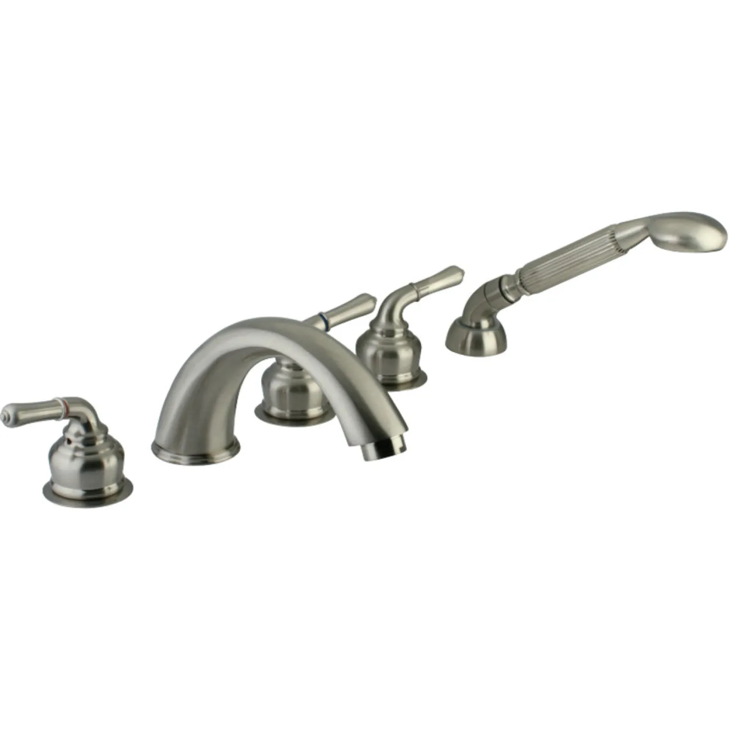 Kingston Brass Classic Magellan Three Handle Roman Tub Filler with Hand Shower