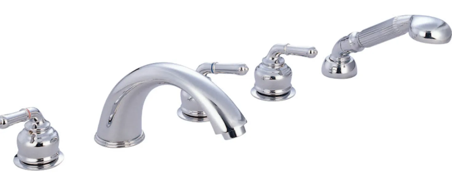 Kingston Brass Classic Magellan Three Handle Roman Tub Filler with Hand Shower