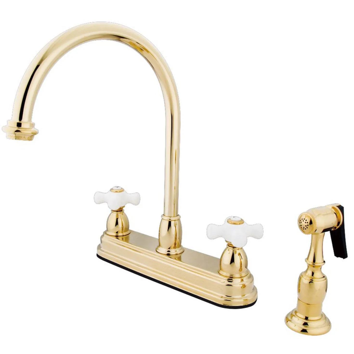 Kingston Brass Classic Restoration Two Handle 8" Kitchen Faucet with Brass Sprayer