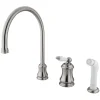 Kingston Brass Classic Single Handle Widespread Kitchen Faucet with Non-Metallic Sprayer