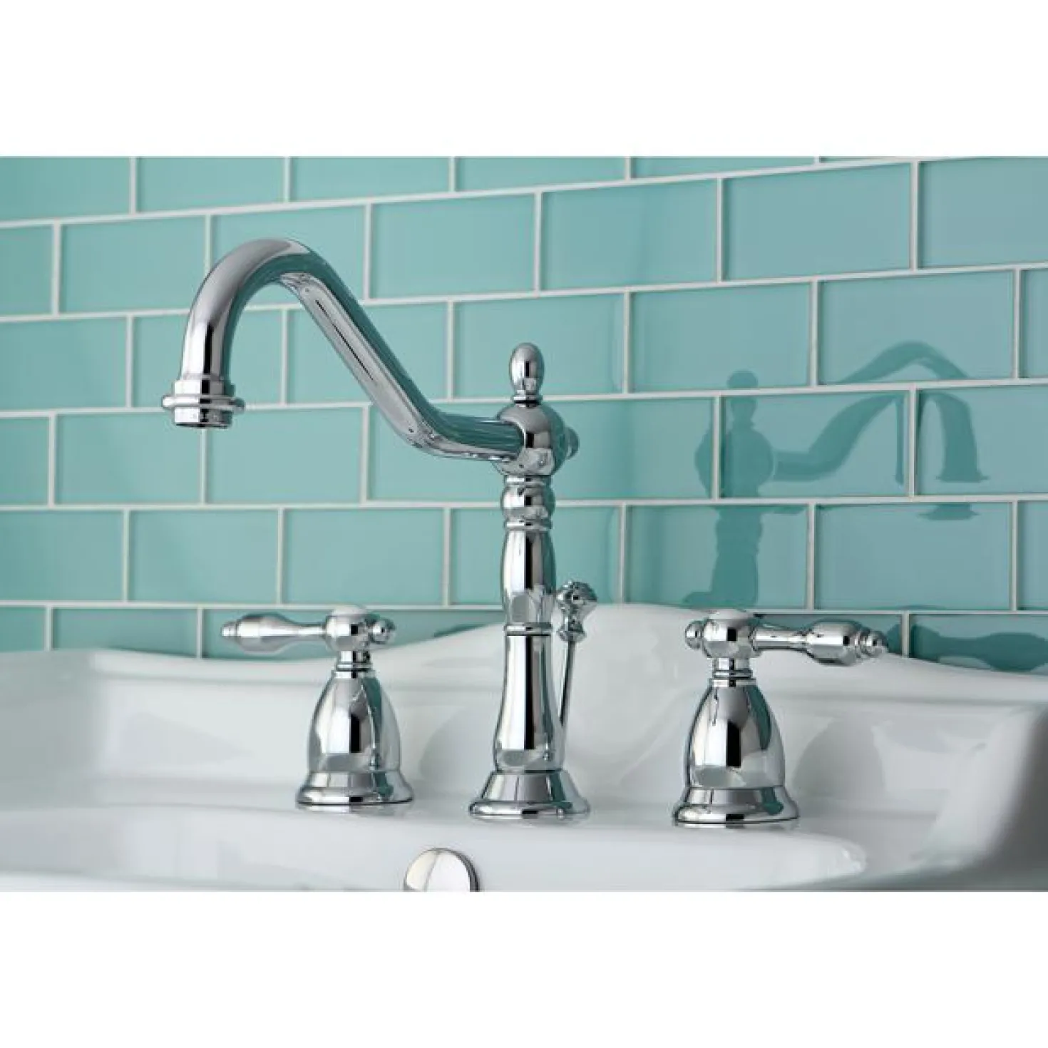 Kingston Brass Classic Tudor Widespread Lavatory Faucet with Brass Pop-up