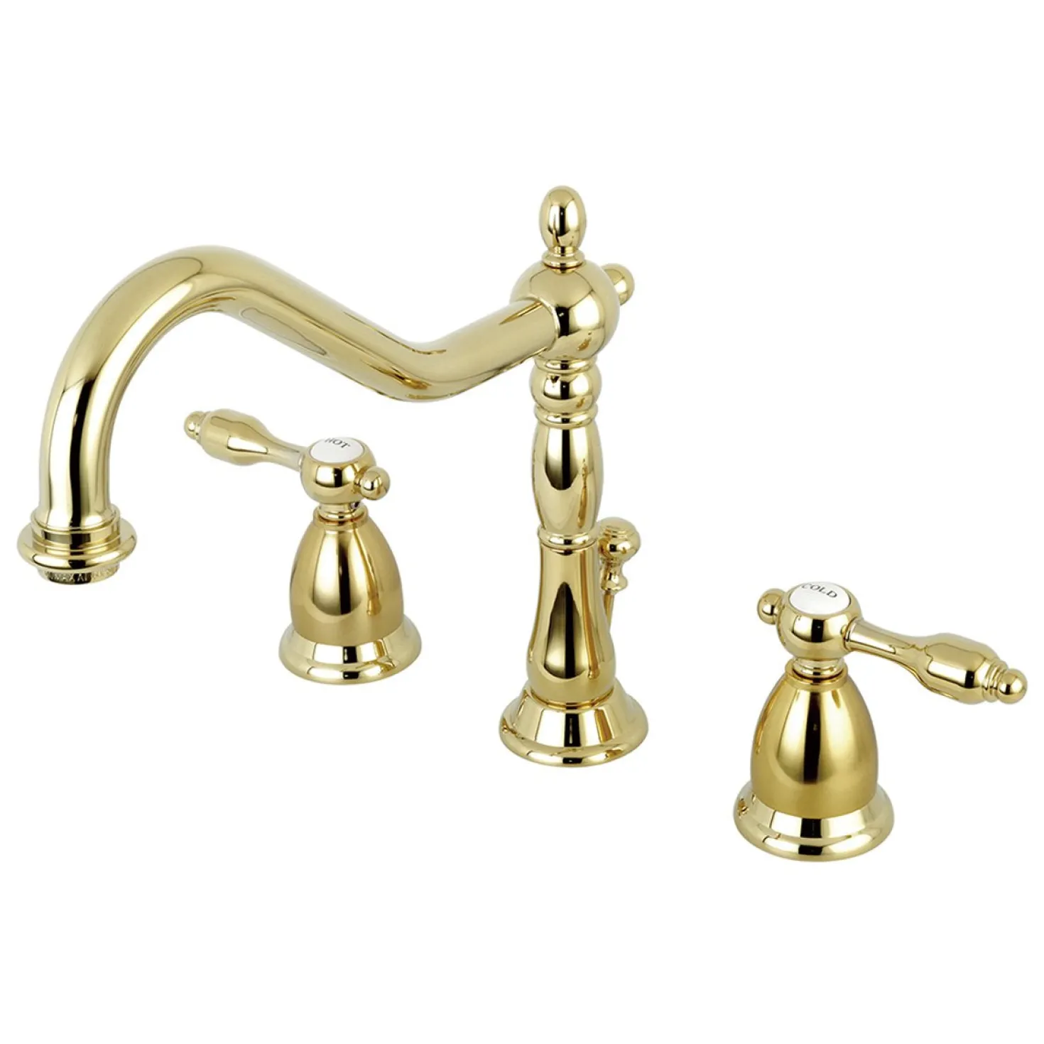 Kingston Brass Classic Tudor Widespread Lavatory Faucet with Brass Pop-up