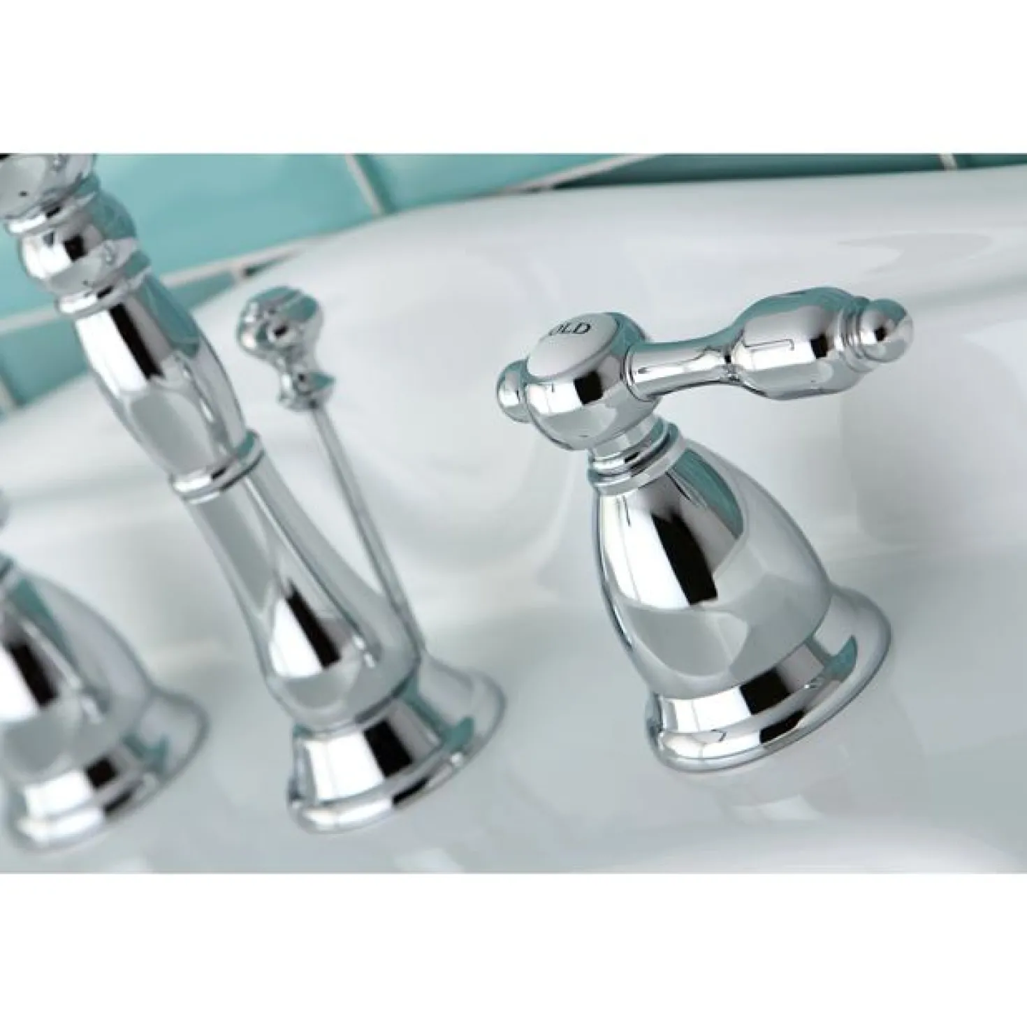 Kingston Brass Classic Tudor Widespread Lavatory Faucet with Brass Pop-up