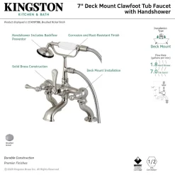 Kingston Brass Clawfoot Tub Faucet with Hand Shower