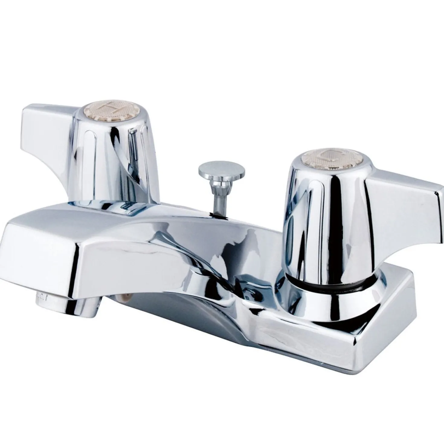 Kingston Brass Columbia Two Handle 4" Centerset Lavatory Faucet with Brass Pop-up in Polished Chrome