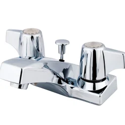 Kingston Brass Columbia Two Handle 4" Centerset Lavatory Faucet with Retail Pop-up in Polished Chrome