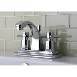 Kingston Brass Concord Contemporary Two Handle 4" Centerset Lavatory Faucet with Brass Pop-up