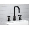 Kingston Brass Concord Deck Mount Widespread Bathroom Faucet with Brass Pop-Up