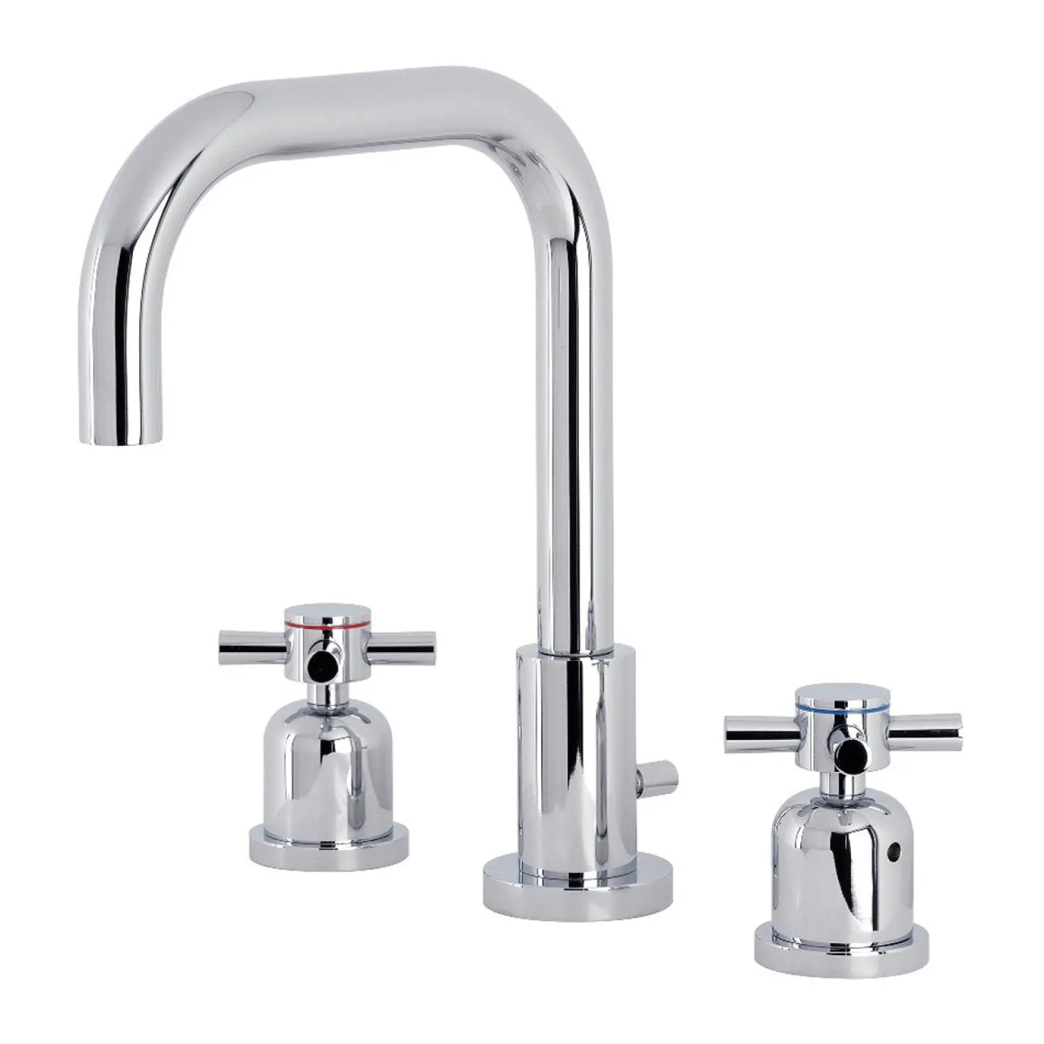Kingston Brass Concord Deck Mount Widespread Bathroom Faucet with Brass Pop-Up